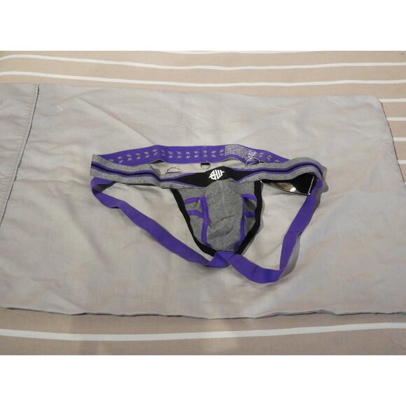 Breedwell Jock | Grey + Purple | Gym Kink with a Pop of Power Bottom XL - Picture 1 of 3
